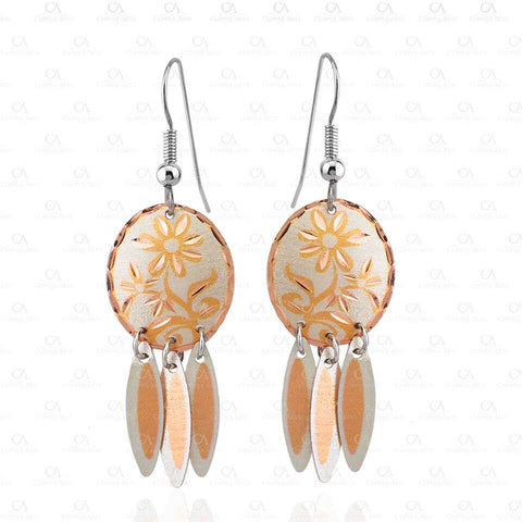 Dangle Handcrafted Silver Flower Earrings