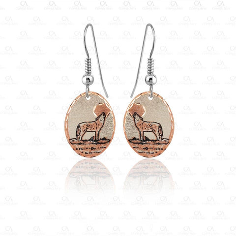 Copper Wolf Earrings