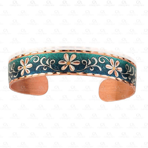 BNF 02 Green flower  Narrow Design Bracelet