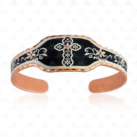 Copper Unique Flower Cross Bracelets