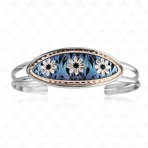 LF 03 Blue Flower Wire Bracelets