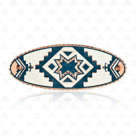 HR 721bl Teal Blue Native American Star Barrettes