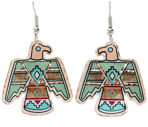 Copper Southwestern Thunderbird Earrings