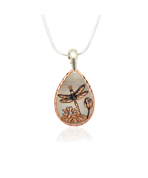 Copper Dragonfly Design Necklace