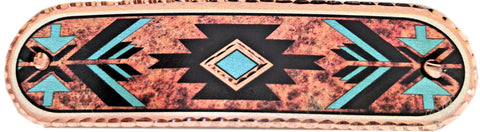 Copper Flame Painted Native Hair Clips