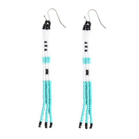 Seafoam Skinny Beaded Earrings