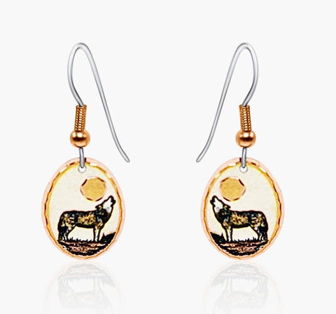 Copper Wolf Earrings