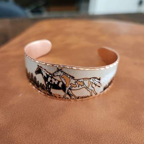 Copper Running Horses Bracelet