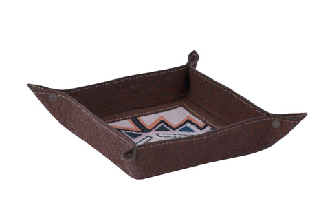Leather Embossed with Canvas Insert Tray
