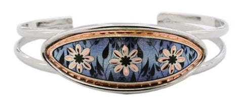 LF 03 Blue Flower Wire Bracelets