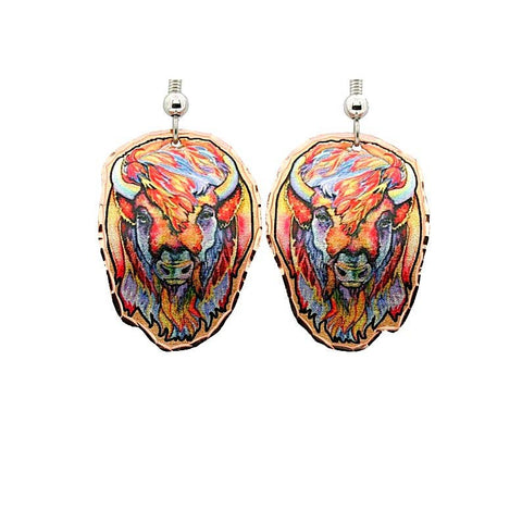 CA 255 Bright Colored Buffalo Earrings