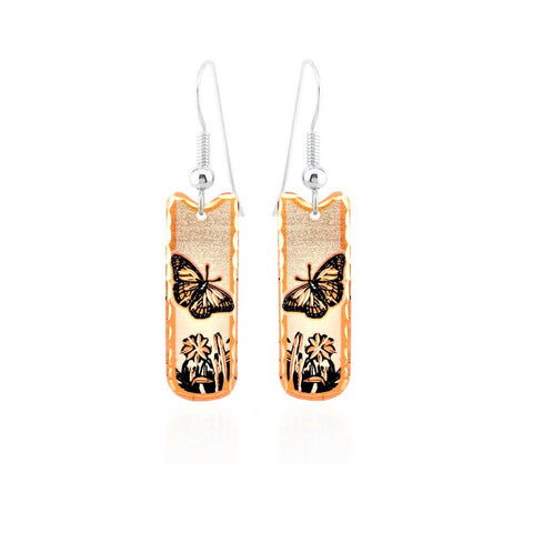 Copper Dainty Butterfly Earrings