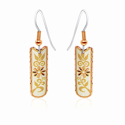 Copper Floral Design Earrings