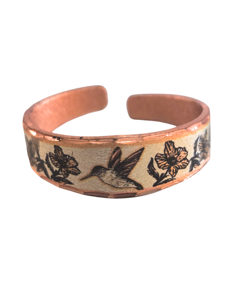 Copper Narrow Hummingbird Ring