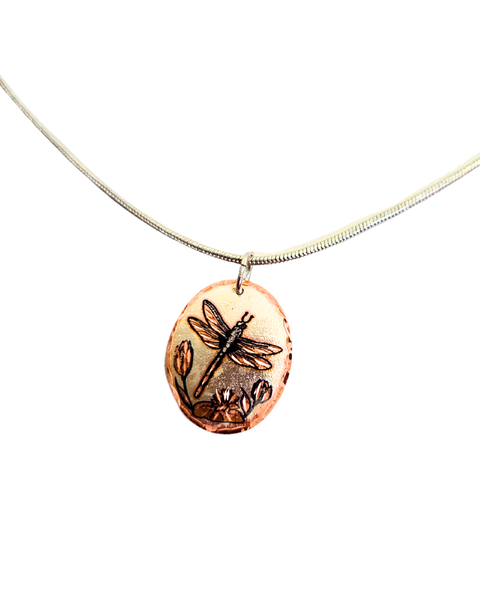 Copper Dragonfly Design Necklace