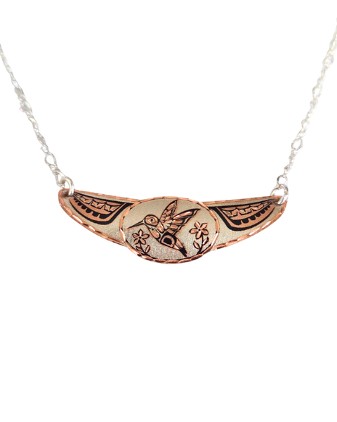 Copper Hummingbird Design Choker