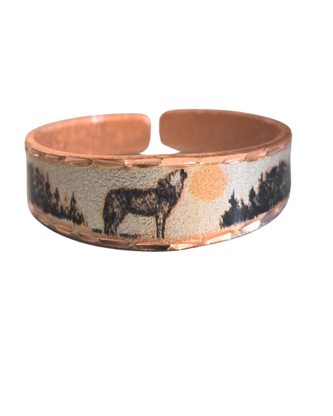 Copper Narrow Wolf Ring