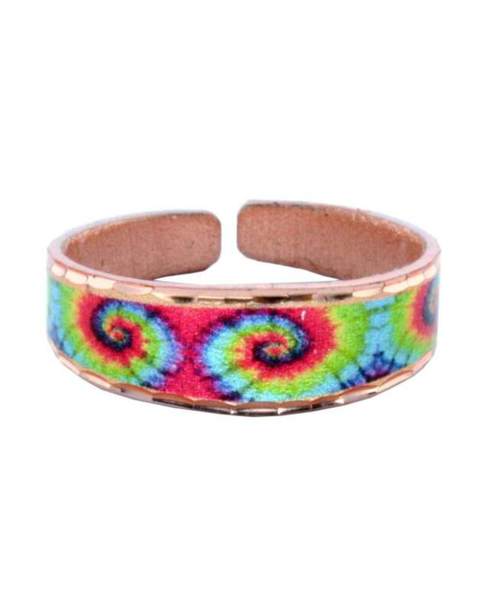 Copper Narrow Tie Dye  Design Ring