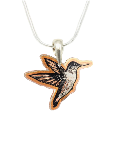 Copper Hummingbird Design Necklace