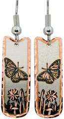 Copper Dainty Butterfly Earrings