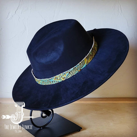 Dallas Turquoise Embossed Leather Hat Band
