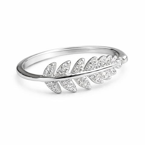 Sterling Silver Adjustable Feather Ring