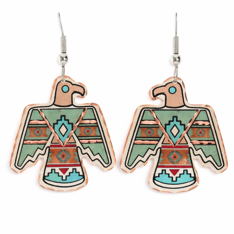Copper Southwestern Thunderbird Earrings