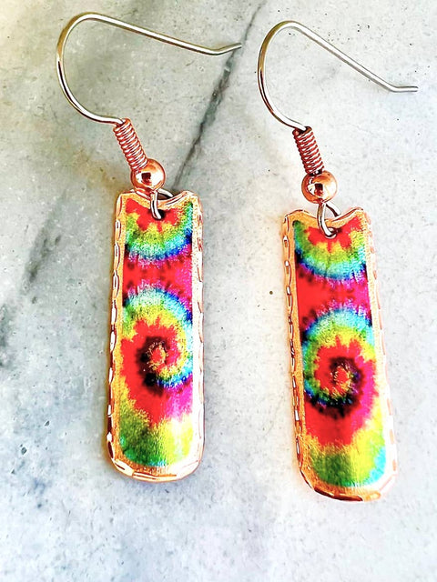 Copper Tie Dye Earrings