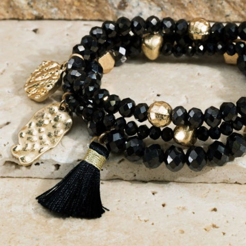 Shimmery Glass Bead Bracelet Set