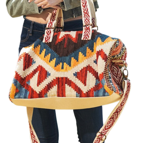 Woven Southwestern Duffle Bag