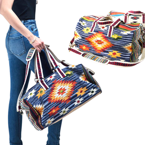 Woven Southwestern Duffle Bag