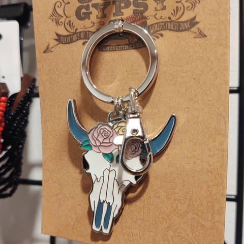Be Wild and Free Skull Keychain