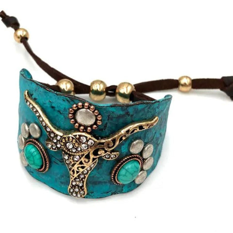Longhorn Western Bracelet Cuff