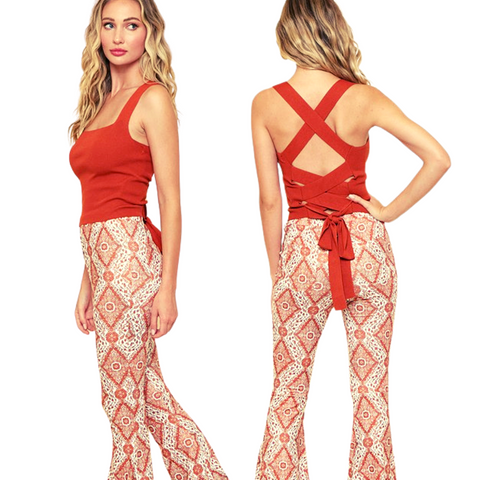 Crisscross Tie Back Top
