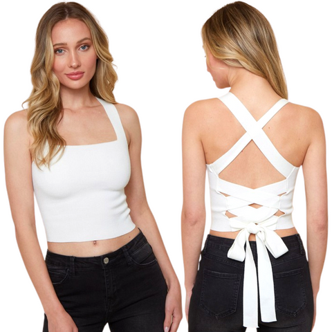 Crisscross Tie Back Top