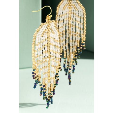 Seed Bead Fringe Earrings