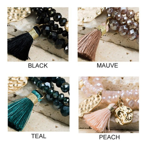 Shimmery Glass Bead Bracelet Set