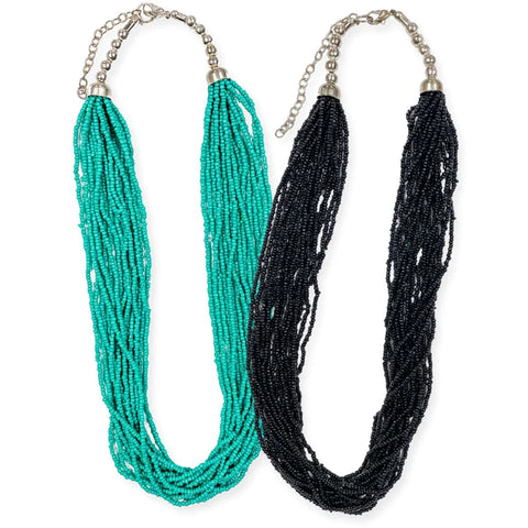 Multi-strand Glass Bead Necklace
